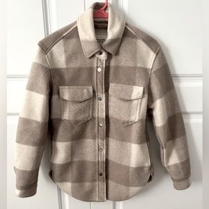 Cream and Tan Shacket Abercrombie